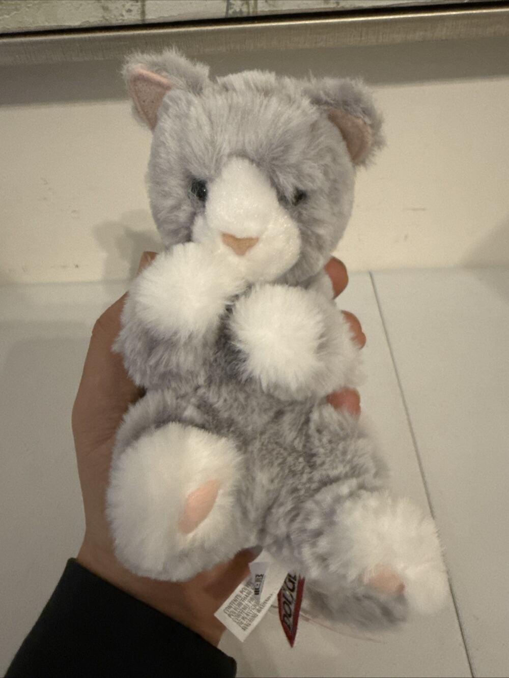 NWT Douglas Cuddle Toys Gray Kitten Lil' Baby Handful Plush Toy 6"